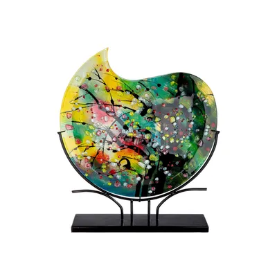 Produktbild von Casablanca by Gilde Glasart runde Dekovase Nicosia, handbemalt H. 50 cm,39298