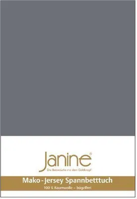 Produktbild von Janine Mako Jersey Spannbettuch, Spannbettlaken in allen Größen und vielen Farben 140 cm x 200 cm x 160 cm x 200 cm opalgrau