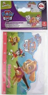 Produktbild von 6/6 Einladungskarten Paw Patrol pink A6/C6