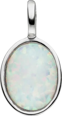 Produktbild von Anhänger 925 Sterling Silber 1 Opal-Imitation oval
