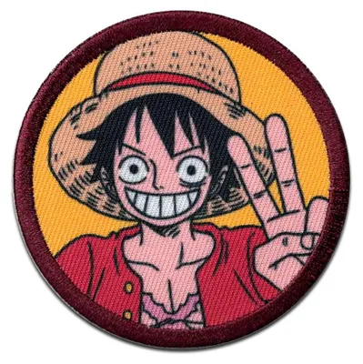 Produktbild von Comercial Mercera One Piece Monkey D. Luffy - Aufnäher, Bügelbild, Aufbügler, Applikationen, Patches, Flicken, zum aufbügeln, Größe: 6,5 x 6,5 cm
