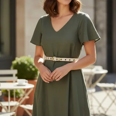 Produktbild von FRONHOFER Damen Ledergürtel schmaler Ösengürtel 2 cm, goldene Gürtelschnalle, echt Leder