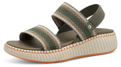 Produktbild von Jana Coshy Damen Sandalen flach mit Chunky-Sohle Bequem, Mehrfarbig (Sage Comb),