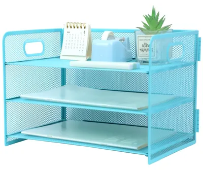 Immagine prodotto di Solidchoice - Cassetta portadocumenti in metallo con maniglia e inserto A4, colore azzurro cielo