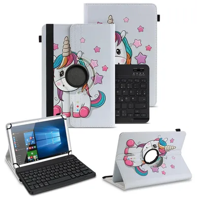 Produktbild von Schutzhülle für VALE Tablet V10E / V10A Bluetooth Hülle Tasche QWERTZ TastaturFarben:Motiv 13