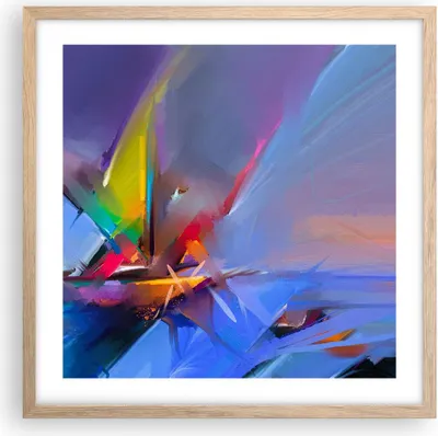 Produktbild von Gerahmtes Poster - Rahmen in heller Eiche - Abstraktion modern - 50x50 cm - Wand Bild - Wanddeko - Wandbilder - Wandposter - Bilderrahmen - Bilder - Kunstdruck - Wandbild - P2NAC50x50-4030