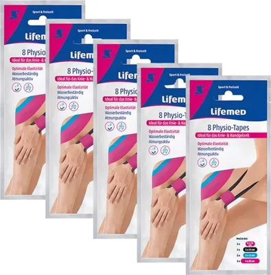 Produktbild von 5x Lifemed Physio Tapes Knie und Handgelenk 5x 8 Tapes