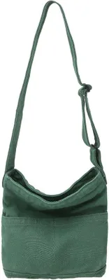 Produktbild von Unyqoos® Canvas-Umhängetasche – stylische, funktionale Schultertasche mit verstellbarem Riemen, mehreren Fächern und kompakter Größe für den Alltag