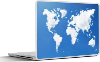 Produktbild von MuchoWow® Laptop Aufkleber Sticker Cover Weltkarte - Wolken - Himmel - Kinder - Jungen - Mädchen 30x21 cm - Sticker für Laptop - Selbstklebend