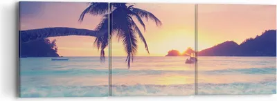 Produktbild von Bild auf Leinwand - Leinwandbild - Meer Strand Palme - 90x30cm - Wand Bild - Wanddeko - Wandbilder - Leinwanddruck - Bilder - Kunstdruck - Wanddekoration - Leinwand bilder - Wandkunst - CA90x30-3992