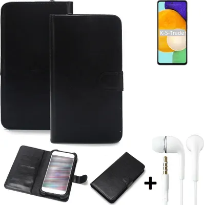 Produktbild von K-S-Trade Wallet Case Handyhülle kompatibel mit Samsung Galaxy A52 5G Schutzhülle Flip cover Flipstyle Tasche Hülle Flipcover Slim Bumper schwarz +