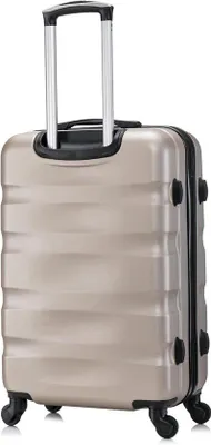 Produktbild von 4-teiliges Reisekoffer-Satz Champagner – Hartes ABS-Schalen – 4x 360-Grad-Drehreifen – Stabiles und Leichtes Reisegepäck