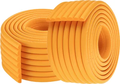 Image de (pack de 2) 2 mètres de W-forme multifonctionnelle ultra-large protection de bord Barre de pare-chocs élargie et épaissie pour enfants, orange