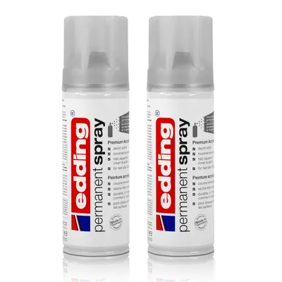 Produktbild von 2x edding Permanent Spray Klarlack seidenmatt 200 ml Acryl-Qualität