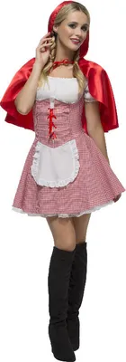 Produktbild von Märchenkostüm Rotkäppchen Rot-Weiß Damen Karneval Outfit Red Riding Hood M 40/42