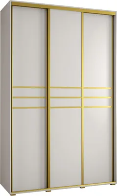 Produktbild von MEBLE KRYSPOL Davos 10 Schrank, drei Türen - 235,2x150x45 cm - Weiß Weiß Gold