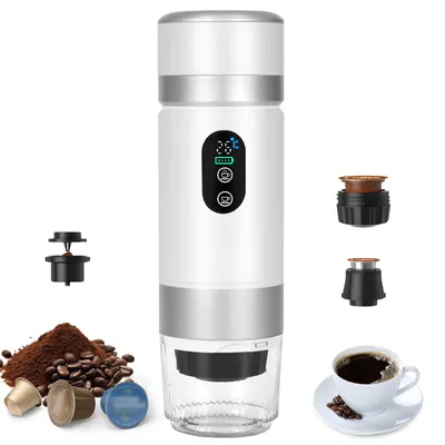 Tragbare Espressomaschine 3-in-1, wiederaufladbar, für Kapseln & Pulver