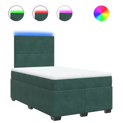 Produktbild von Boxspringbett mit Matratze Dunkelgrün 120x190 cm Samt