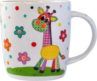 Obrázok produktu pre Hrnček 350 ml, dekor kôň, žirafa, slon, 9x9cm