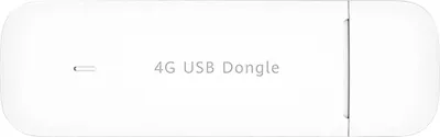 A white 4G USB dongle is shown against a white background.