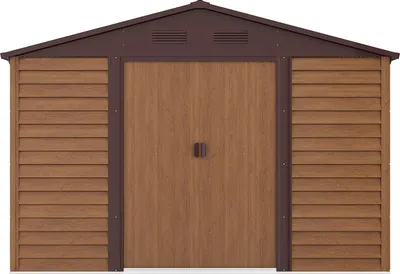 Produktbild von Gartenlaube aus verzinktem Stahl mit Holzoptik – 11,75 m² – ARSEGO