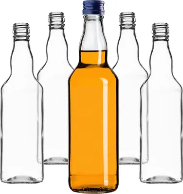 Image de KADAX Bouteilles en verre à remplir, 500ml, 10 pièces, bouteilles de liqueur vides avec bouchon à vis, bouteilles de jus de fruits