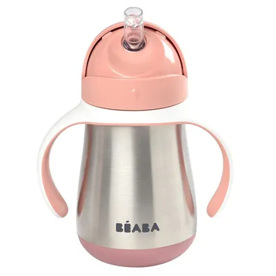 Immagine prodotto di Beaba tazza con cannuccia in acciaio inox 250ml - rosa scuro; 913482