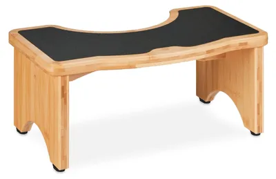 Image de Tabouret de toilettes Relaxdays, aide à la défécation, tabouret de toilettes pour adultes, bambou, HBT 18,5 x 44,5 x 26 cm, naturel/noir