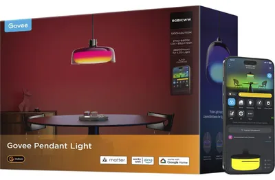 Produktbild von Govee Pendant Light, Intelligente Deckenbeleuchtung, Wi-Fi/Bluetooth, Transparent, 2700 K, 6500 K, 1300 lm