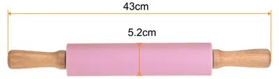 Produktbild von Silikon Nudelholz fš¹r Backen 17" Holzgriff Antihaft Rollenstift Kleine Rolle Spielteig Rollenstifte fš¹r Teig Pizza Geb?ck Fondant Kš¹che Rosa