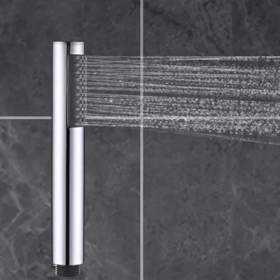 Productafbeelding van Handdouche van roestvrij staal met anti-kalkfunctie, waterbesparend, krachtige regendouchestraal, 67 spuitmonden, chroom, rond