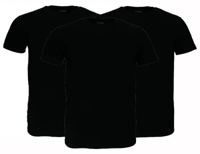 Obrázek produktu pro Bílá bavlněná trička Fruit Of The Loom v balení po 3 kusech, černá – 140