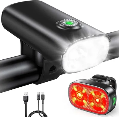 Produktbild von 1000 Lumen Fahrradbeleuchtung für Nachtfahrten mit Scheinwerfer und Streuscheibe