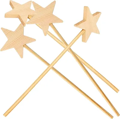 Image de 4 baguettes magiques en bois 23 cm