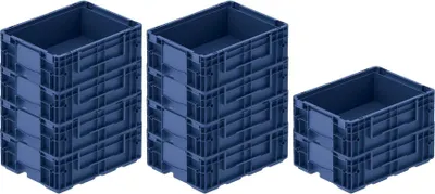 Produktbild von SparSet 10x VDA KLT Kleinladungsträger mit Verbundboden | HxBxT 14,7x30x40cm | 10 Liter | KLT, Transportbox, Transportbehälter, Stapelbehälter