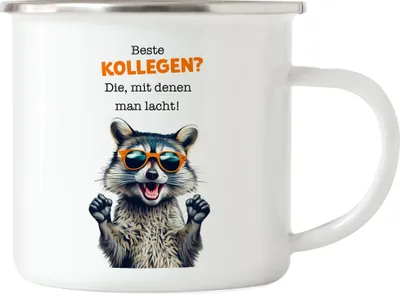 Produktbild von Beste Kollegen? Die mit denen man lacht Emaille Tasse Pension Verabschiedung Arbeitskollege