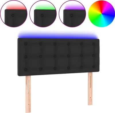 Produktbild von vidaXL LED Kopfteil Schwarz 90x5x78/88 cm Kunstleder