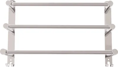 Produktbild von Handtuchhalter mit 3 Stangen 43-78cm ausziehbar ohne Bohren Edelstahl Handtuchstange Wandregal für Badezimmer (silber)