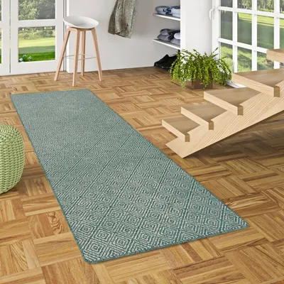 Produktbild von In- und Outdoor Teppich Läufer Beidseitig Newport Vintage Grün, Größe:100x400 cm