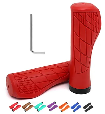 Produktbild von Fahrradgriffe Ergonomisch Lenkergriffe 1 Paar Rot für 22mm Lenker Mountainbike Rennrad