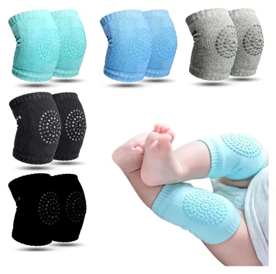 Produktbild von 5 Paar Baby-Knieschützer zum Krabbeln aus Baumwolle mit Anti-Rutsch-Noppen