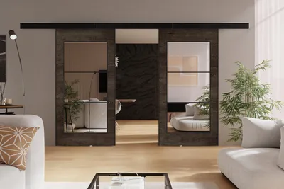 Produktbild von KIER FURNITURE TORI DUO - Schiebetür Komplettset – 212x205x1,6 cm - Esche dunkel
