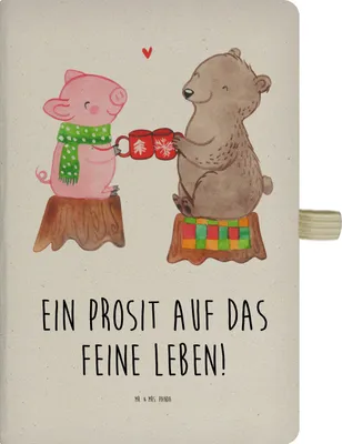 Produktbild von Mr. & Mrs. Panda Tagebuch Glühschwein Sause - Transparent - Geschenk, notizbuch, Bär, Kladde, Alles Gute, Journal, A5, Prost, Weihnachten, Weihnachtszeit, Schwein