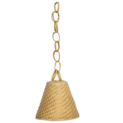 Immagine prodotto di Lampada da tavolo in vimini, diametro 27 cm, altezza 24 cm, catena da 40 cm, colore naturale, senza foro per il cavo