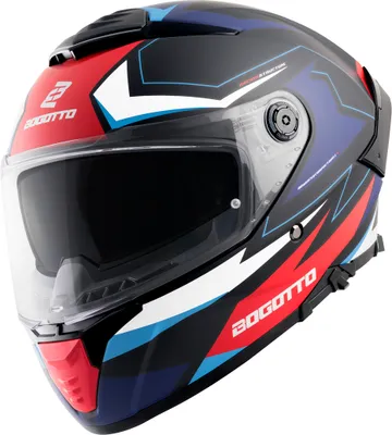 Produktbild von Bogotto FF118 Vilial Helm, schwarz matt/weiß/rot/blau, S