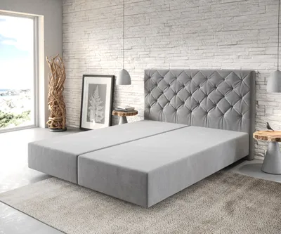 Produktbild von DELIFE Boxspringgestell Dream-Great 160x200 cm Mikrofaser Grau