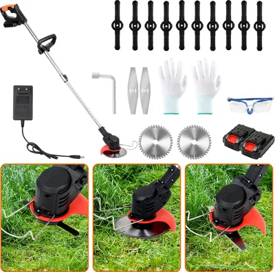 Image de Clanmacy Coupe-bordures Débroussailleuse électrique 18 krpm avec 2 batteries 21V 1500ma chargeur