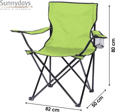 Produktbild von Sunnydays Campingstuhl Klappstuhl Armlehnstuhl Faltstuhl 25237 hellgrün