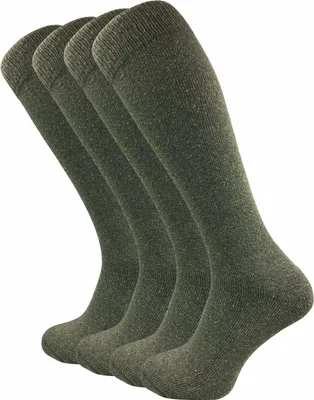 Produktbild von Gawilo Army Kniestrümpfe in grün mit dicker Frotteesohle | Jagd & Outdoor | Herren (4 Paar), Grün - Rippe / 39 - 42