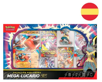 Obrázok produktu pre Sada zbierateľských kariet Pokémon Mega Lucario Ex v španielskom jazyku